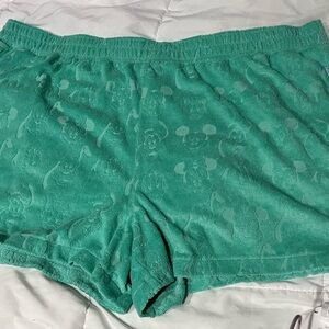 Disney Mickey Mouse Teal Terry Cloth Shorts